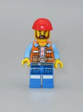 LEGO Frank Foreman hardhat construction minifigure Lego Movie 70807 Metal beard