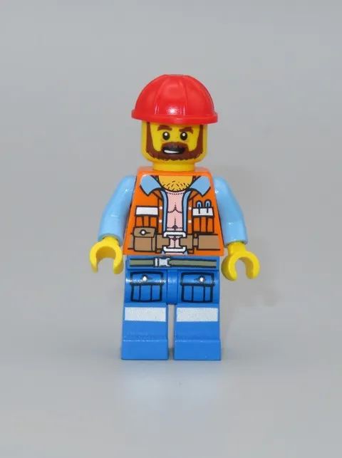 LEGO Frank Foreman hardhat construction minifigure Lego Movie 70807 Metal beard