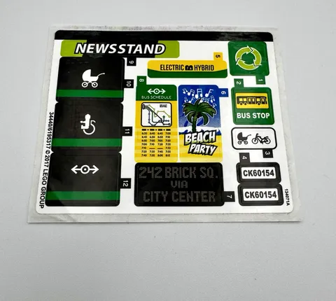 LEGO 60154 Bus Station Sticker Sheet ONLY