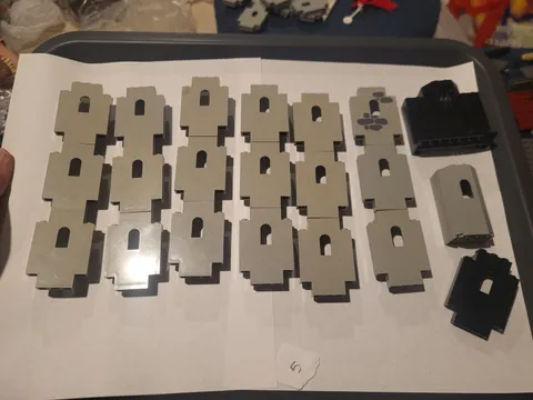 Huge LEGO Vintage Castle Lot Old Light Gray Wall Panels 4444 Black Turret