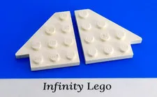 2 Pair LEGO Vintage White Plate Wing 4 x 4 Left & Right Wedge (3935 3936)