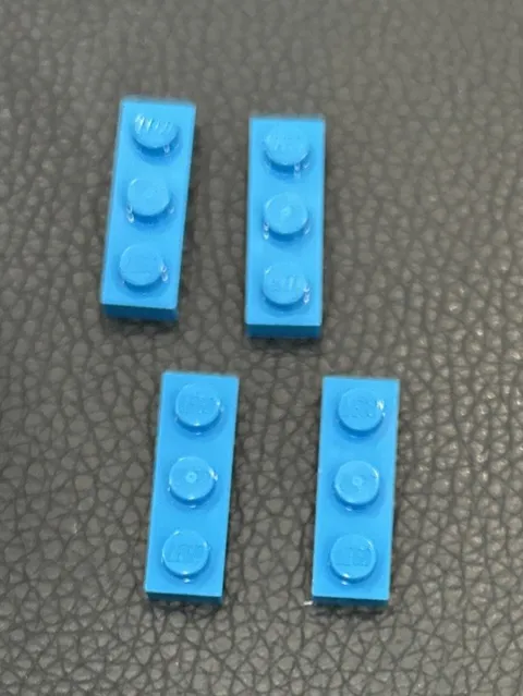 LEGO Parts 3623 Lot Of 4 1x3 Plate Medium Azure Replacement Pieces