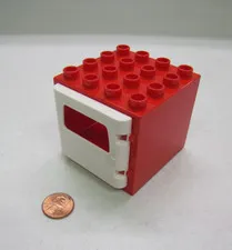 Lego Duplo Red Door White Cabinet Door Pane Building Block 4X4