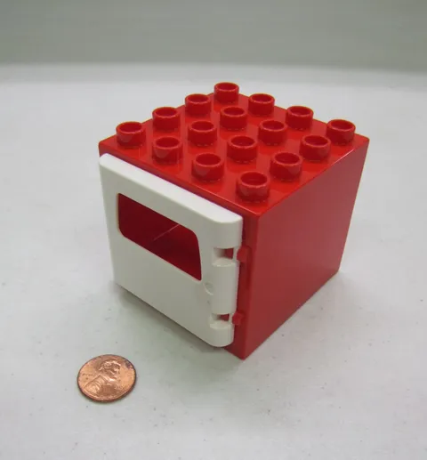 Lego Duplo Red Door White Cabinet Door Pane Building Block 4X4