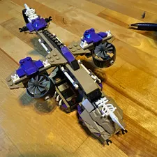 LEGO Built Vehicle/Spaceship Model Gray Purple Black Plastic