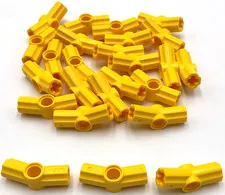 Lego 25 New Yellow Technic Axles and Pin Connector Angled #3 Parts