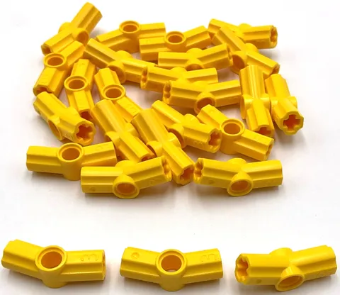 Lego 25 New Yellow Technic Axles and Pin Connector Angled #3 Parts