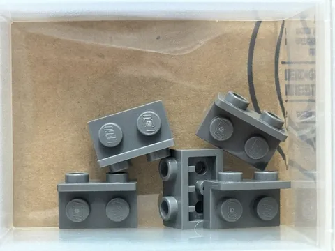 LEGO Parts - Dark Bluish Gray Bracket 1 x 2 - 1 x 2 Inverted - No 99780 - QTY 5