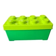 LEGO Storage Brick Stackable Box 8 Stud Building Block Container 14"x7"x6" Green