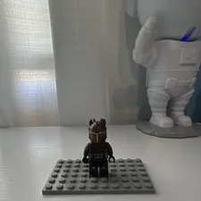 LEGO Black Minifigure with Black Helmet and Backpack