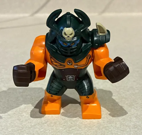 LEGO Big Fig Armored Monster Minifigure Orange & Dark Green w/ Horned Helmet