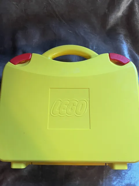 LEGO Yellow Hard Carrying Case with Divider Filled with Legos SEE PICS