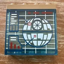 Lego Hollow Studs with Screen with Death Star Pattern