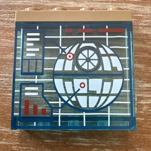 Lego Hollow Studs with Screen with Death Star Pattern