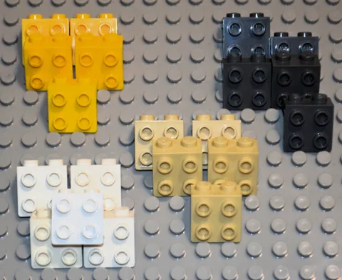 LEGO #44728 Bracket 1x2 with 2x2 Angle Plate - 20PC 4 Colors