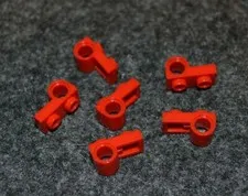 (6) 1x2 Red Inverted Technic Connector Eye under Bricks  ~ Lego  ~ NEW