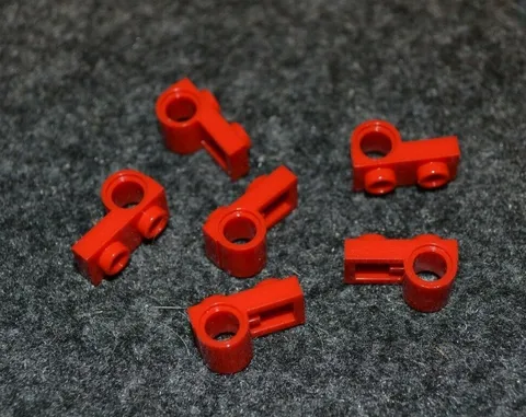 (6) 1x2 Red Inverted Technic Connector Eye under Bricks  ~ Lego  ~ NEW