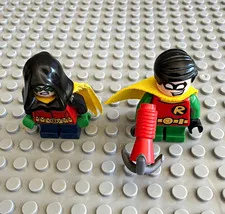 LEGO Robin Minifigures Lot - 2pc Plastic Figures w/ Accessory