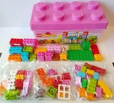 Lego DUPLO 10571 All In One Pink Box of Fun 65-Piece Set Complete w/Container