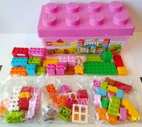 Lego DUPLO 10571 All In One Pink Box of Fun 65-Piece Set Complete w/Container