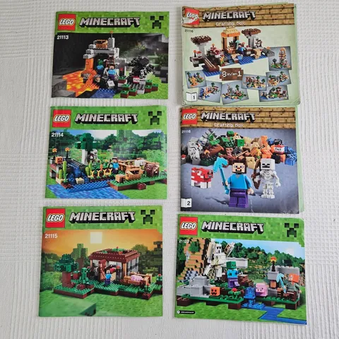 Lego Minecraft Instruction Booklets Only 21113 21114 21115 21116 21123