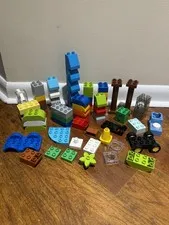 LEGO Duplo Building Blocks Lot – Specialty Pieces, Vehicle Base, Columns & More
