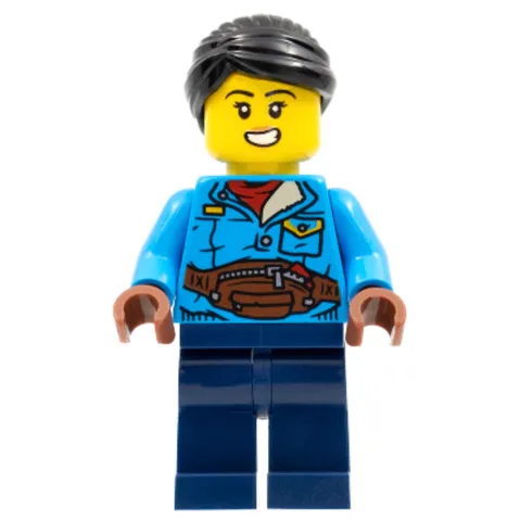 LEGO Holiday Minifigure hol270 Woman Black Hair Dark Azure Jacket New