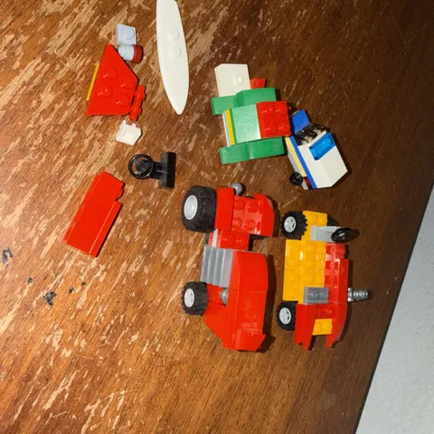 Small Lego Lot Tires Vehicles Surf Board Parts Mostly
