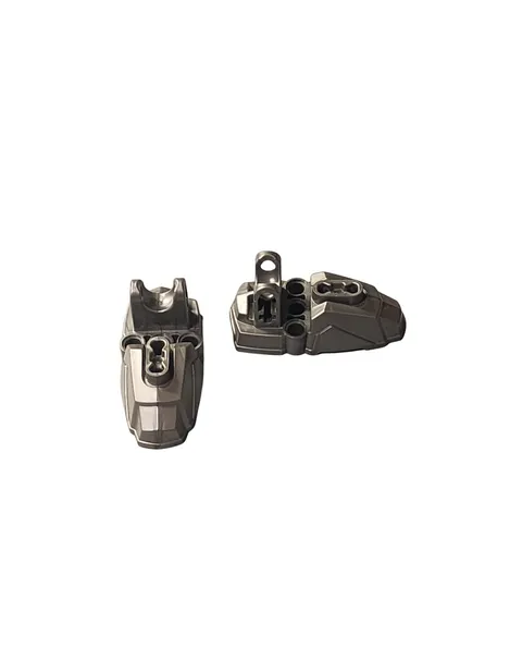 2x LEGO Hero Factory Feet Silver