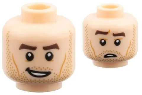Lego NEW Minifigure HEAD Stubble Grin/Confused Spider-Man Peter B Parker sp10