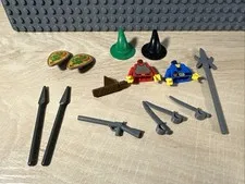 LEGO Vintage Castle minifigure parts Shields Weapons Swords Torso Spear Lot