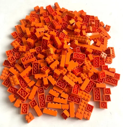LEGO Bulk Lot of 280 Neon Orange 2x2 2x3 2x4 2x6 etc 2456 3001