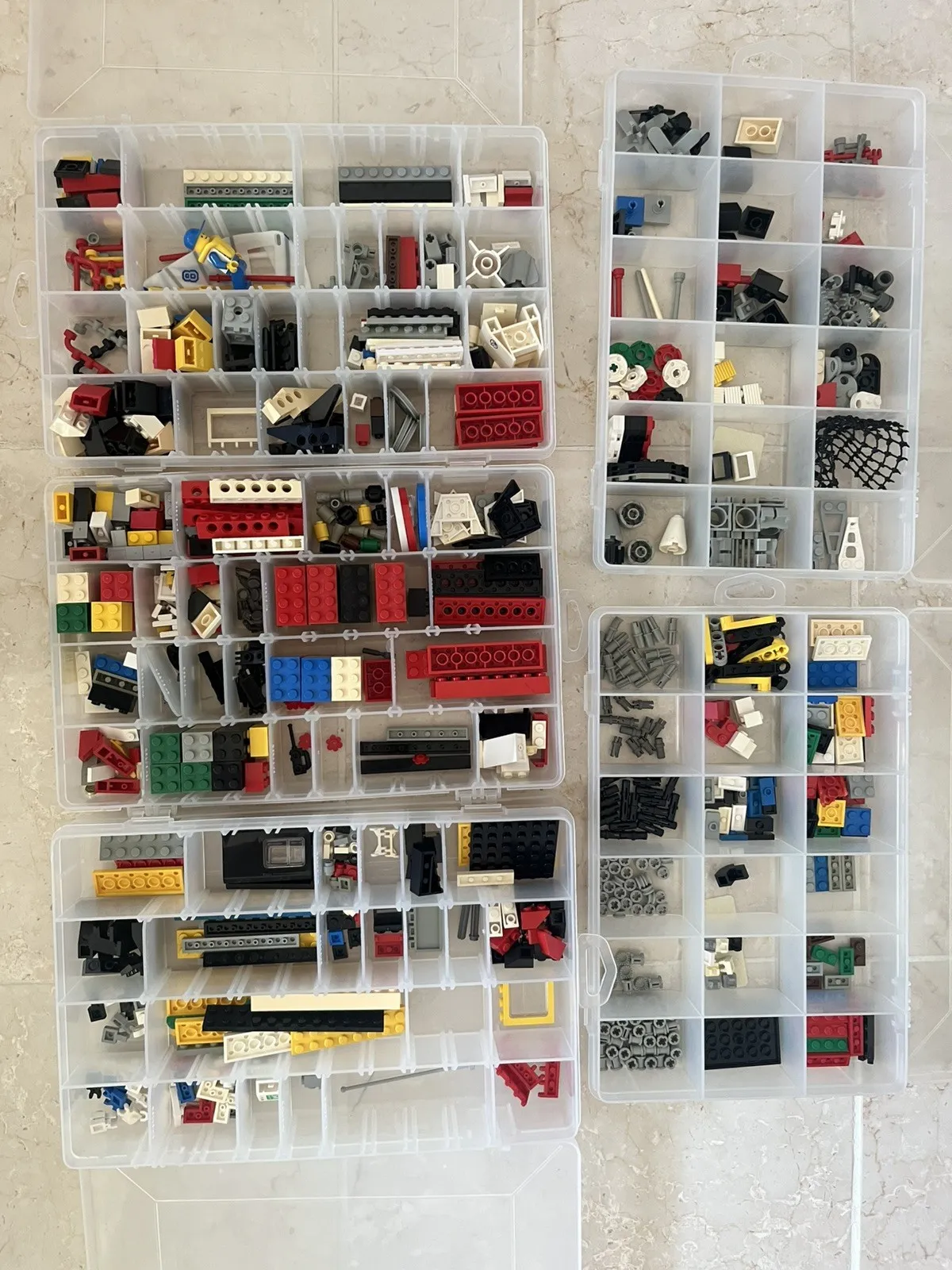 LEGO Random Bulk Lot Plus 5 Organizer Boxes Assorted Pieces GREAT FUN !!!