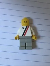 Vintage Lego Mini figure Race Stock Car Pit With Grey Pants
