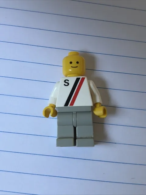 Vintage Lego Mini figure Race Stock Car Pit With Grey Pants