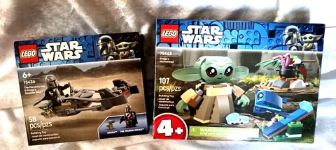 2 Star Wars LEGO Sets * The Mandalorian Grogu's Homestead #75443 and #75436
