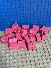 1x2x2 dark pink Lego Bricks w/ 4 Studs on 1 Side - 20 pieces