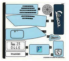 LEGO STICKER SHEET 10298 VESPA 125 from set New & Genuine