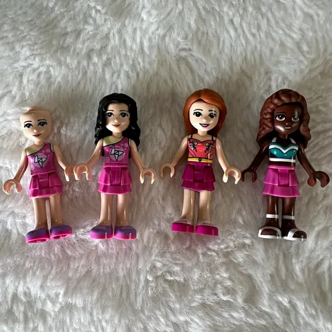 LEGO Friends Mini-Doll Minifigures Lot of 4 Pink Outfits Plastic