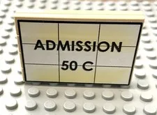 LEGO Tan Stickered Assembly Set 10184, Admission 50 C