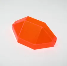 Lego 1990s Space Trans-Neon Orange Panel 3 x 3 x 6 Corner Convex 2468 6494, 6973