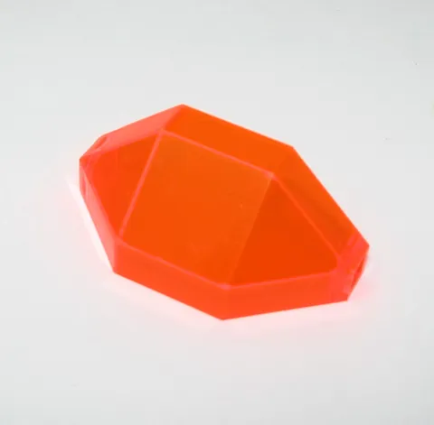 Lego 1990s Space Trans-Neon Orange Panel 3 x 3 x 6 Corner Convex 2468 6494, 6973
