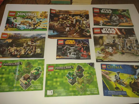 LEGO LOTR Star Wars Minecraft Ninjago Instruction Books Lot 46 total  See pics. 
