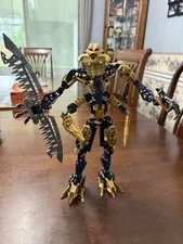 LEGO BIONICLE Brutaka Figure Gold/Black Custom Printed w/ Sword