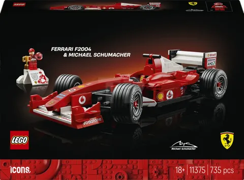 LEGO Icons Ferrari F2004 & Michael Schumacher 11375 Building Toy Set New Gift