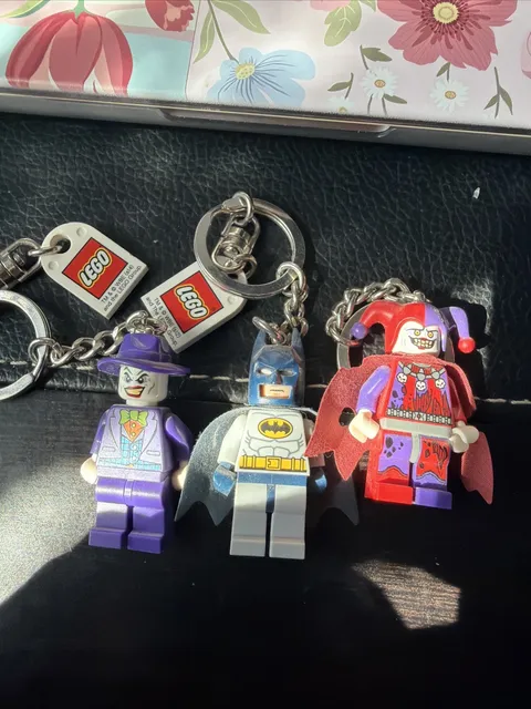 LEGO The Joker/Harley Quinn Minifigure Keychain DC Batman Characters