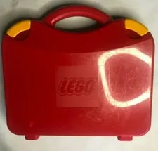 LEGO Carrying Case With Dividers Latches Travel Compartments Red Brief Plastic 