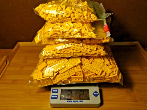 LEGO Yellow Assorted Flat Building Bricks 3 Pounds Plus