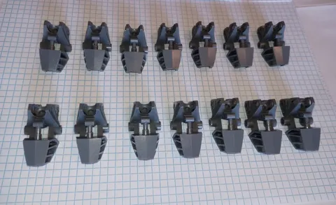 14 Lego 62386 Bionicle Dark Bluish Gray Flat Top Socket Foot Feet Ball Joint 14
