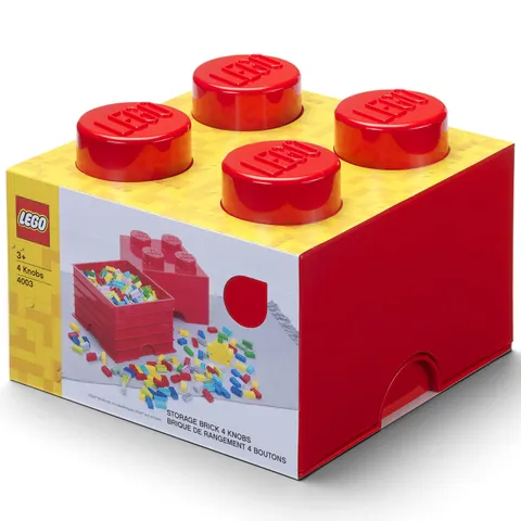 LEGO Storage Brick Bright Red 4 Knob Container Organizer Box Holds 800 Blocks